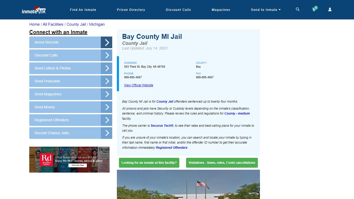 Bay County MI Jail - Inmate Locator - Bay City, MI